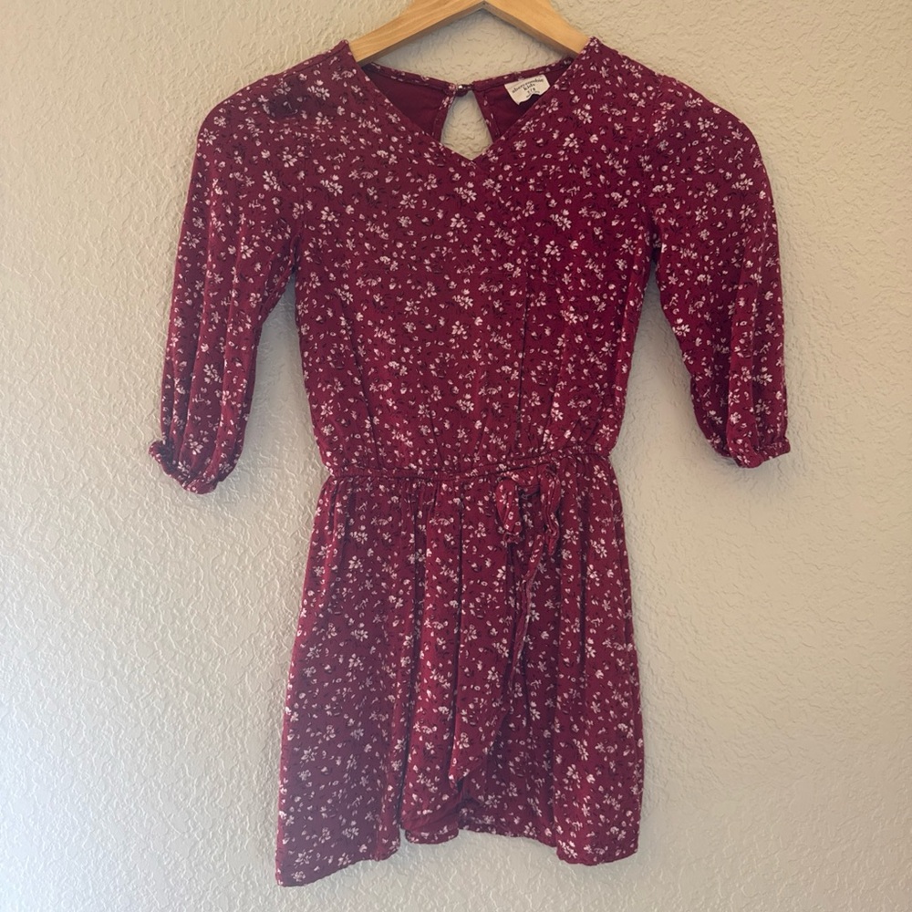 Abercrombie Kids Burgundy Floral Dress